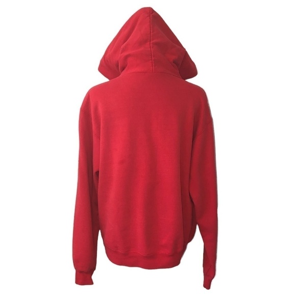 CHAMPION Sweatshirt Unisex Size Medium Red Athletic Pullover Hoodie ECCO - Picture 3 of 8